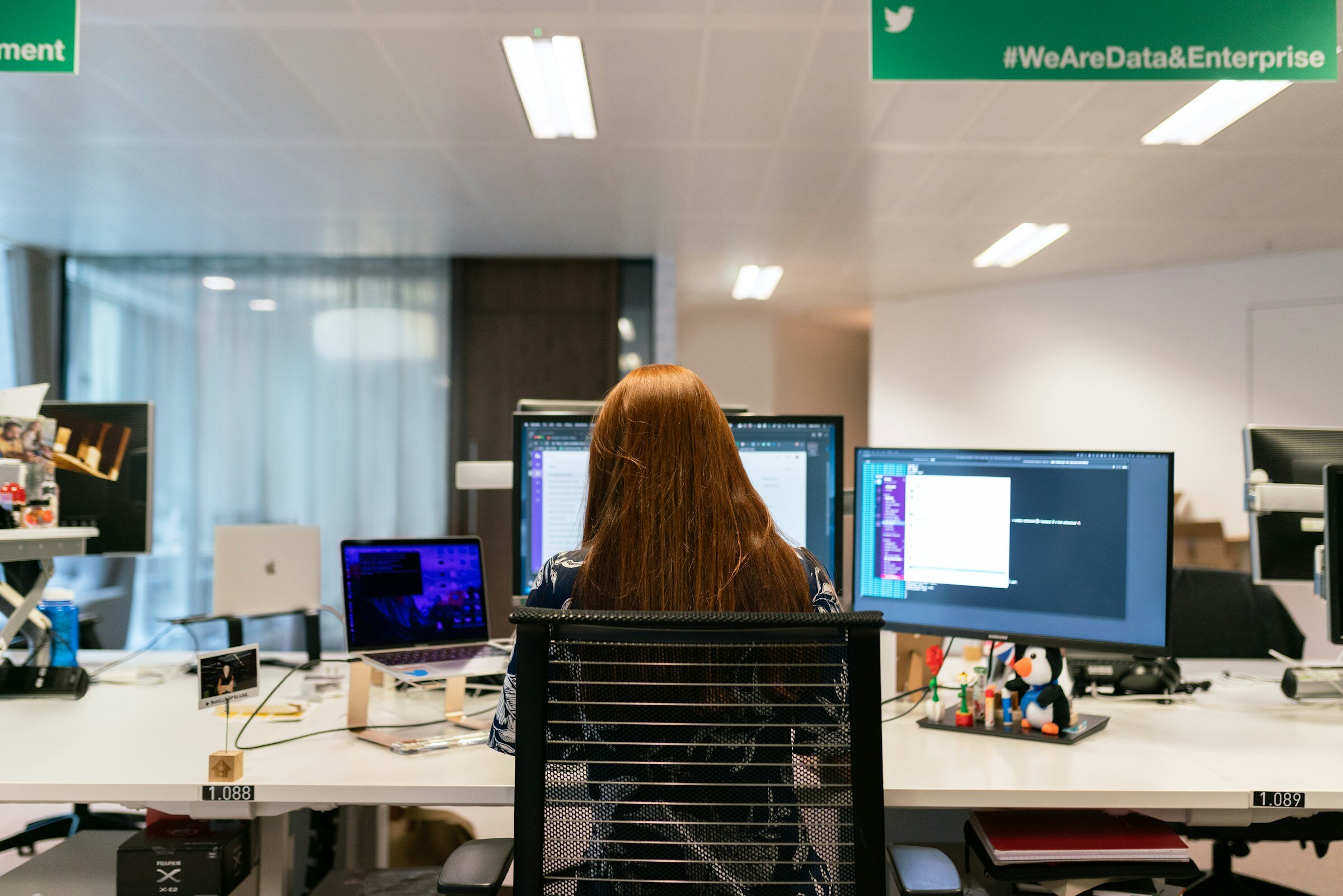 woman alone in office - Posthog NextJS