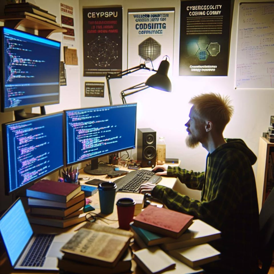 A weekend hacker hacking in his room