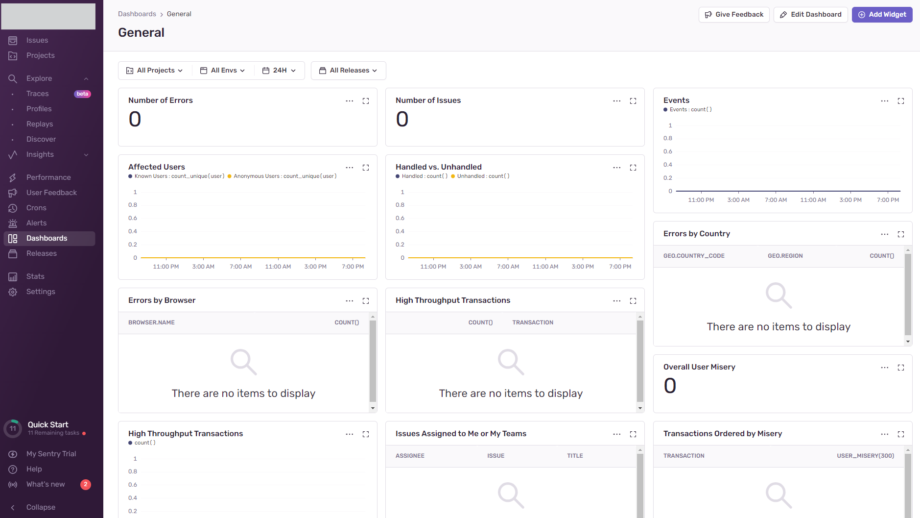 Sentry Dashboard - Sentry Pricing