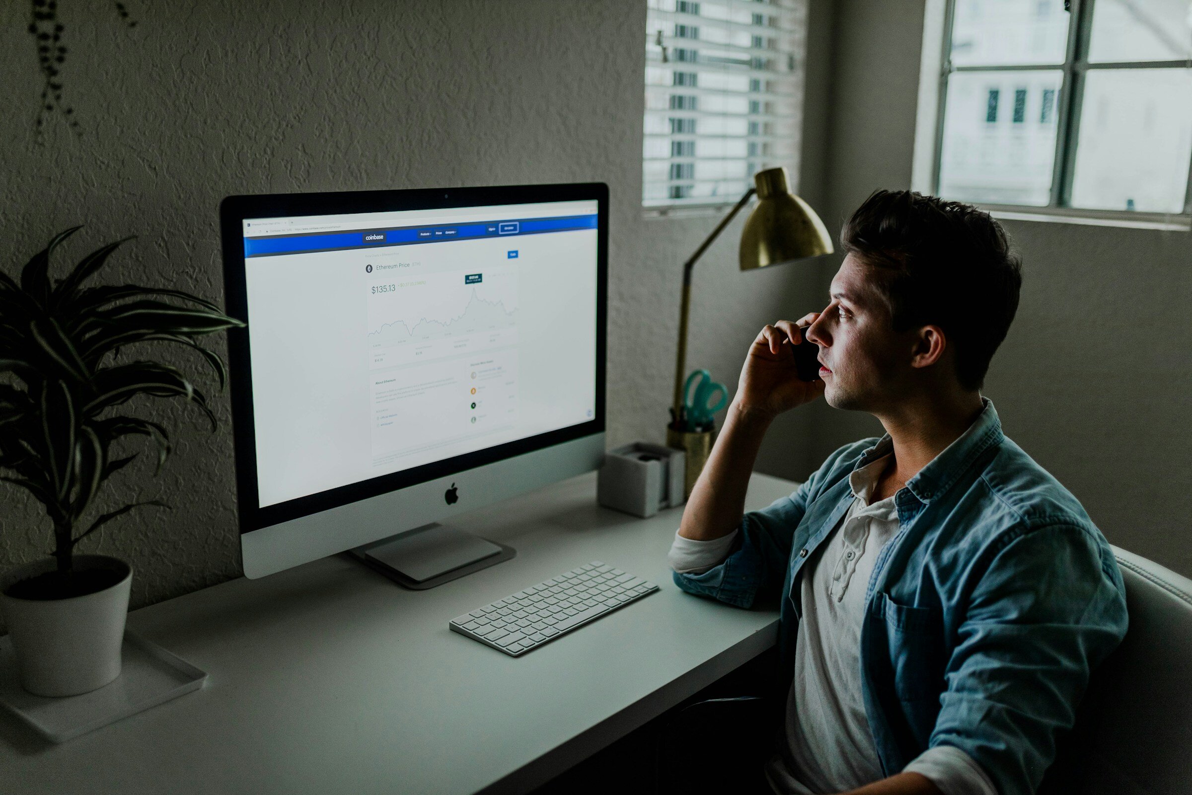 Man Looking at Monitor - Node Monitor