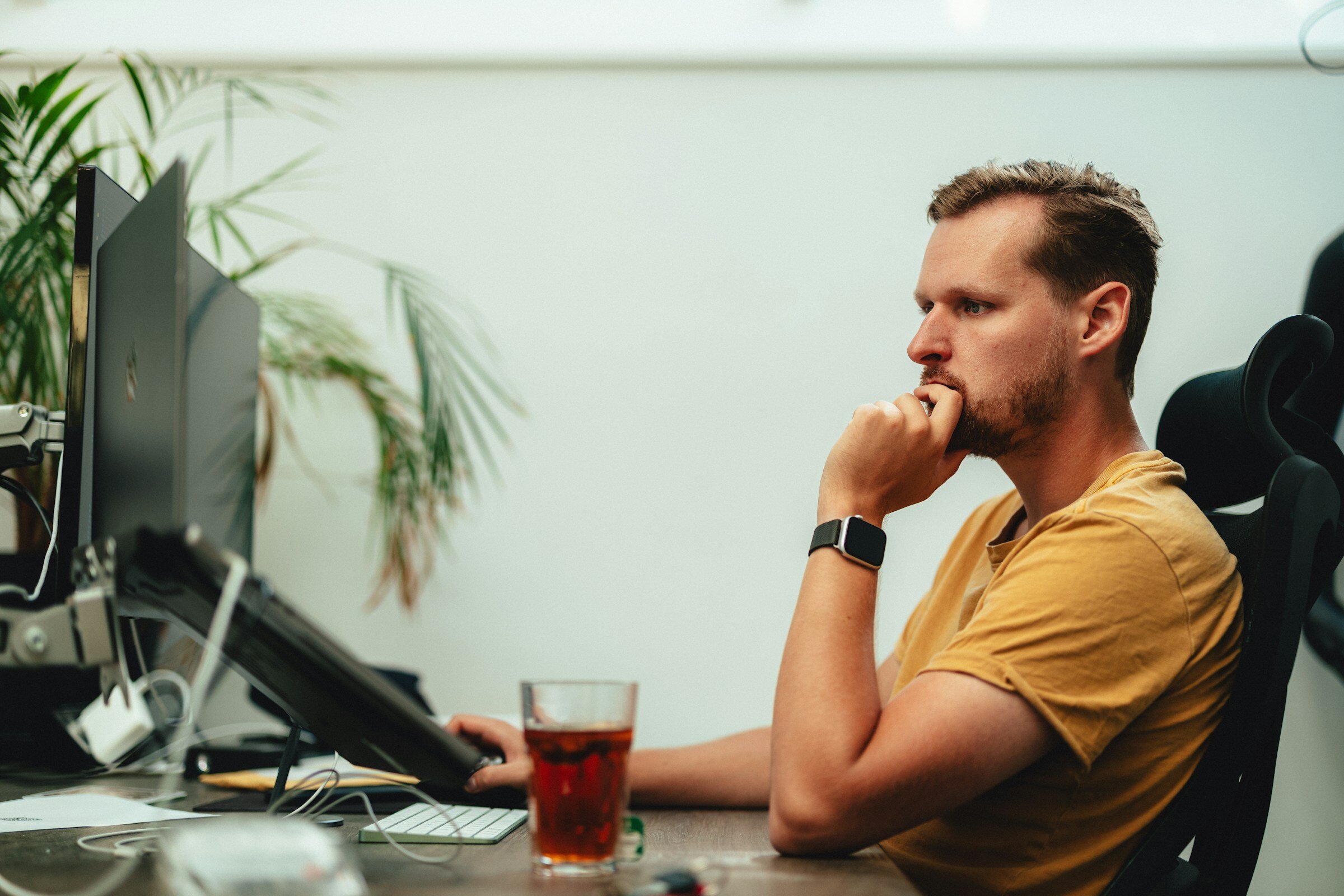 person infront of laptop - API Monitoring