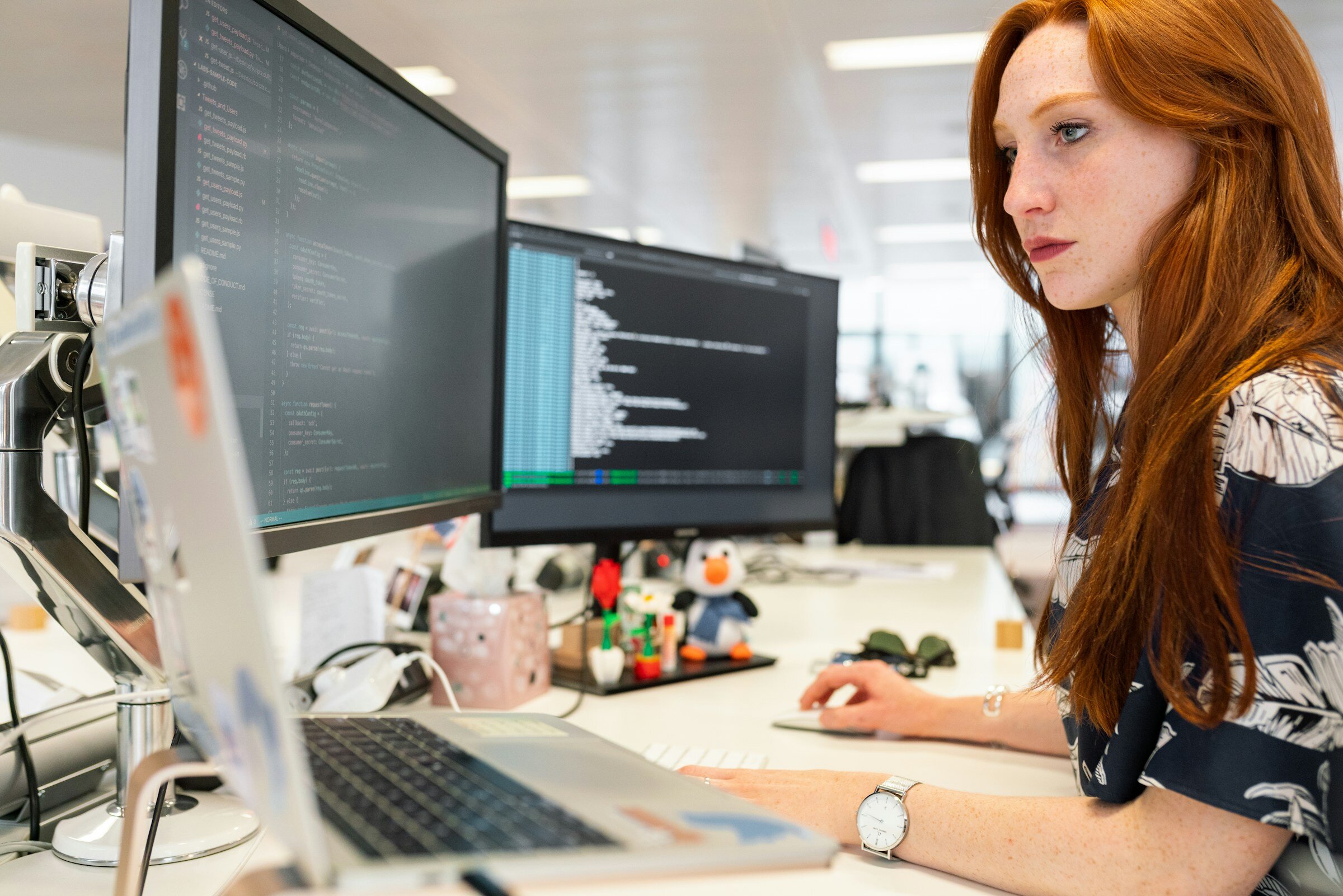 Woman Looking at Computer - Application Performance Issues