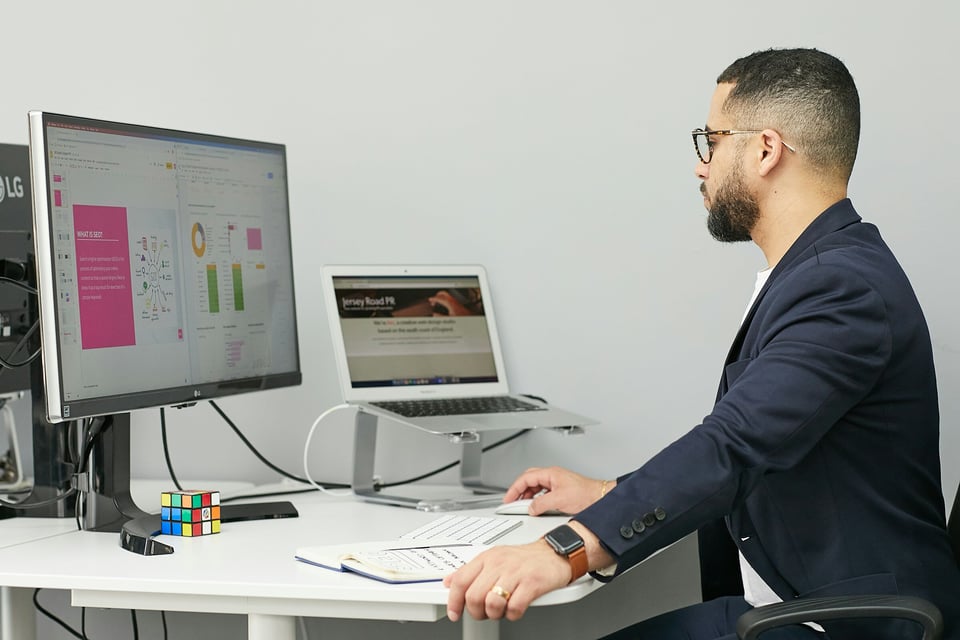 Person Using Computer - Vercel Analytics